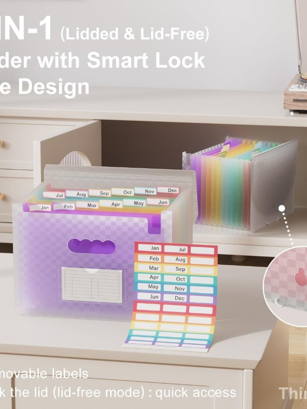 Accordion File Organizer, 12 - Pocket Expanding File Folders - Picture 4 of 6